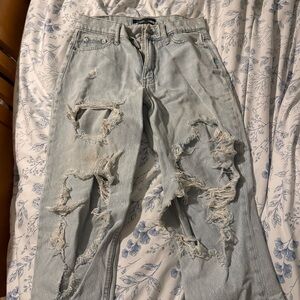 Distressed Light Blue Jeans